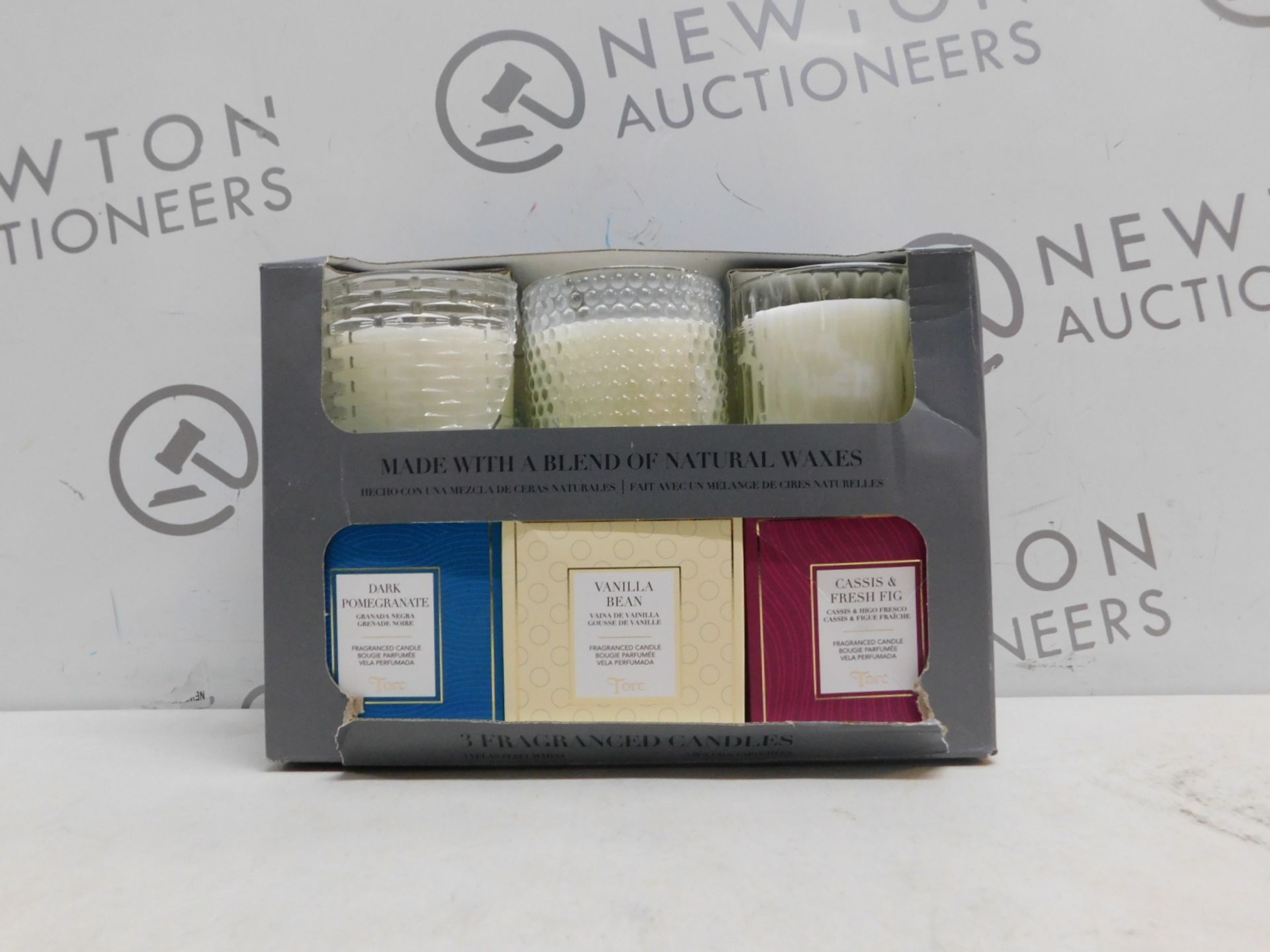 1 BOXED SET OF 3 TORC VARIETY FRAGRANCED CANDLES WITH GIFT BOXES RRP Â£39.99 (1 GLASS JAR BROKEN)