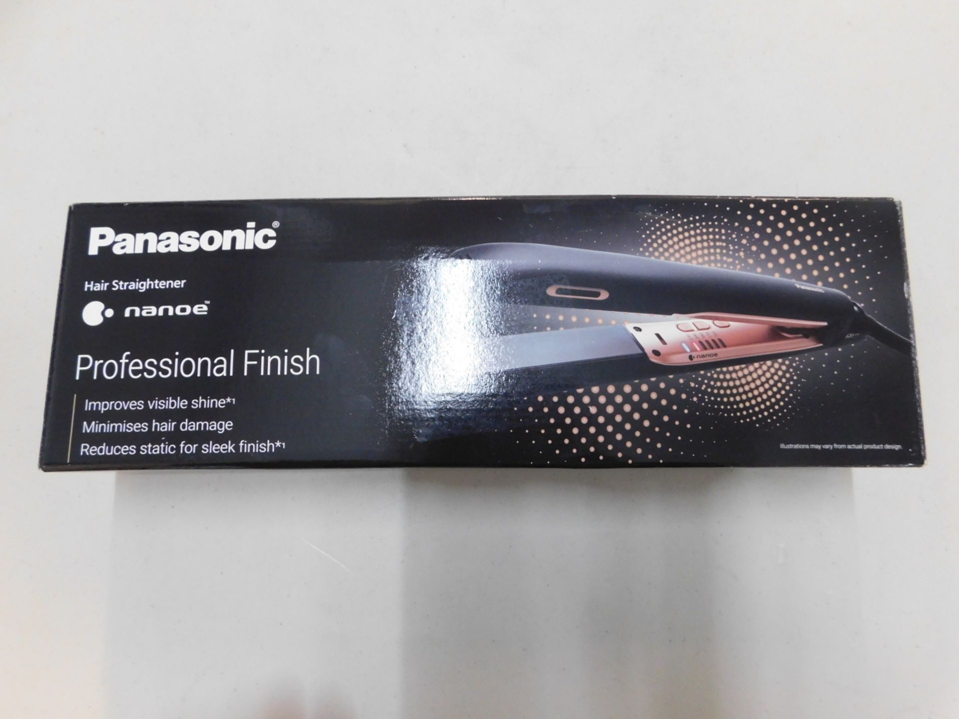 1 BOXED PANASONIC EH-HS99 NANOEâ„¢ CERAMIC HAIR STRAIGHTENER WITH TEMPERATURE CONTROL (BLACK/ROSE