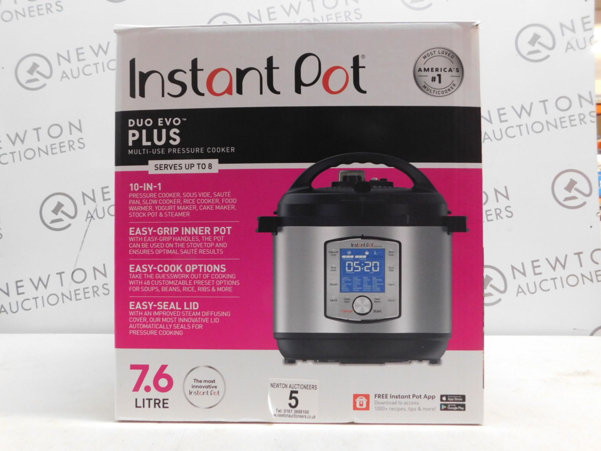 1 BOXED INSTANT POT DUO EVO PLUS 10 IN 1 ELECTRIC PRESSURE COOKER 7.6L RRP Â£149