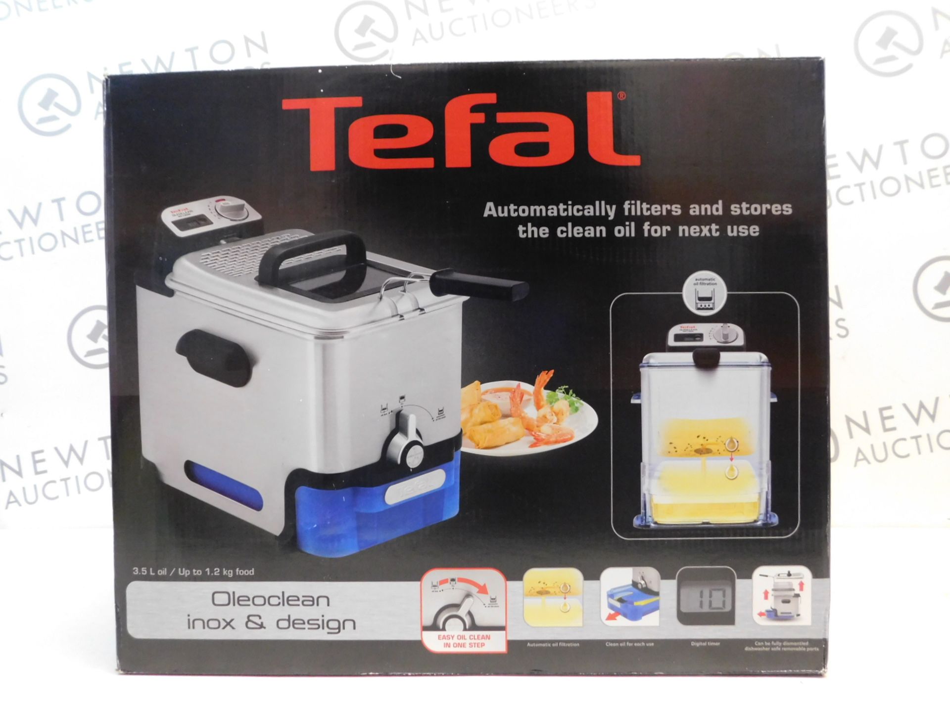 1 BOXED TEFAL FR8040 OLEOCLEAN PRO INOX & DESIGN DEEP FRYER RRP Â£129.99