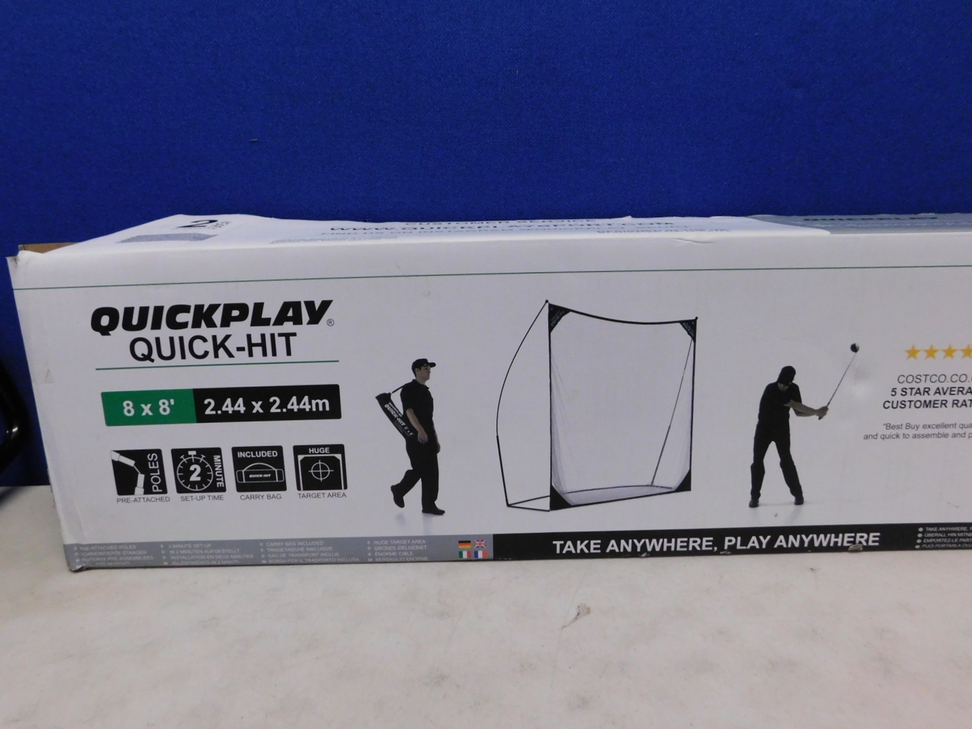 1 BOXED QUICKPLAY QUICK HIT GOLF PRACTICE NET 8' X 8' RRP Â£99