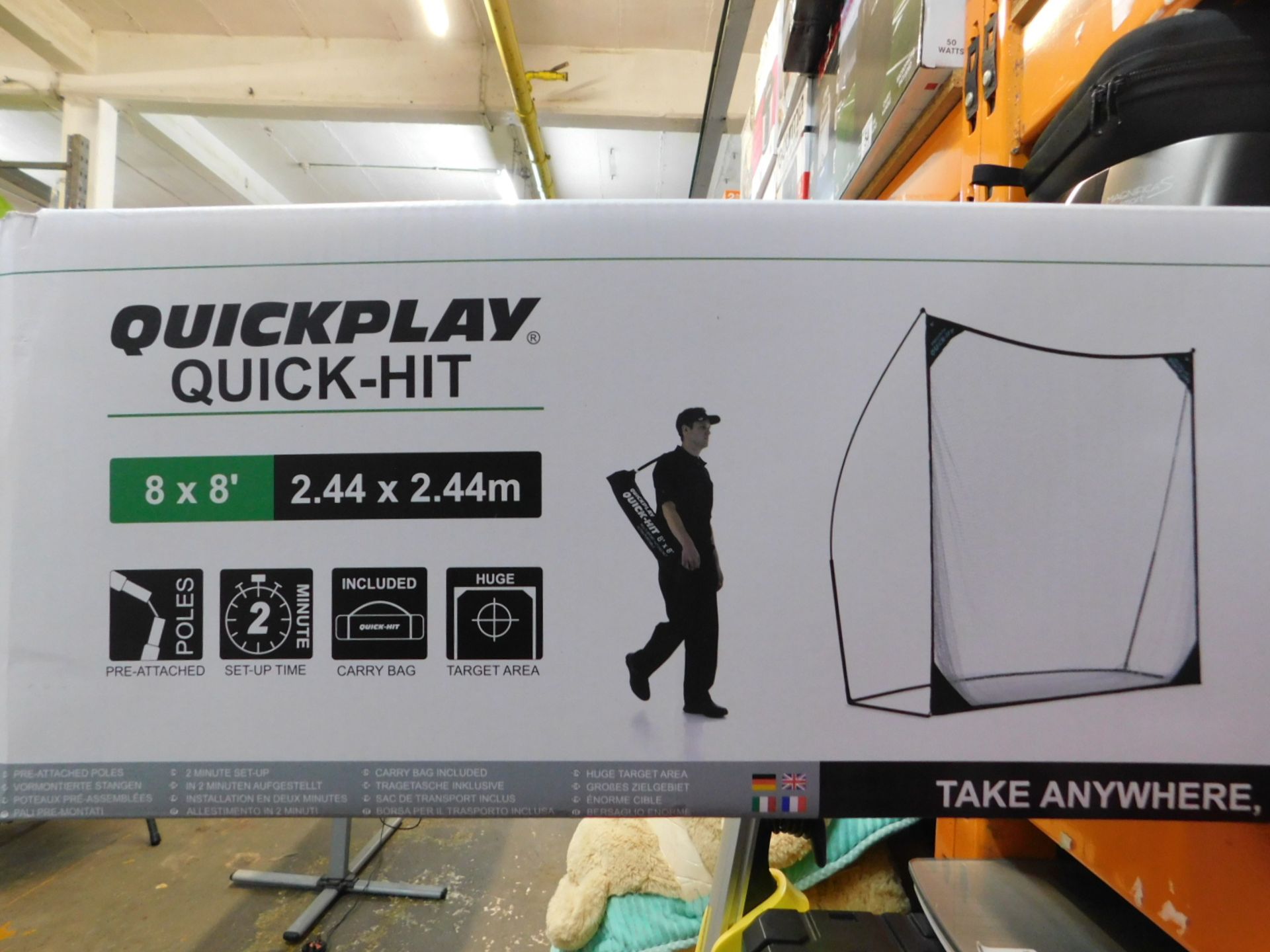 1 BOXED QUICKPLAY QUICK-HIT 8 X 8 GOLF SWING WALL RRP Â£129.99