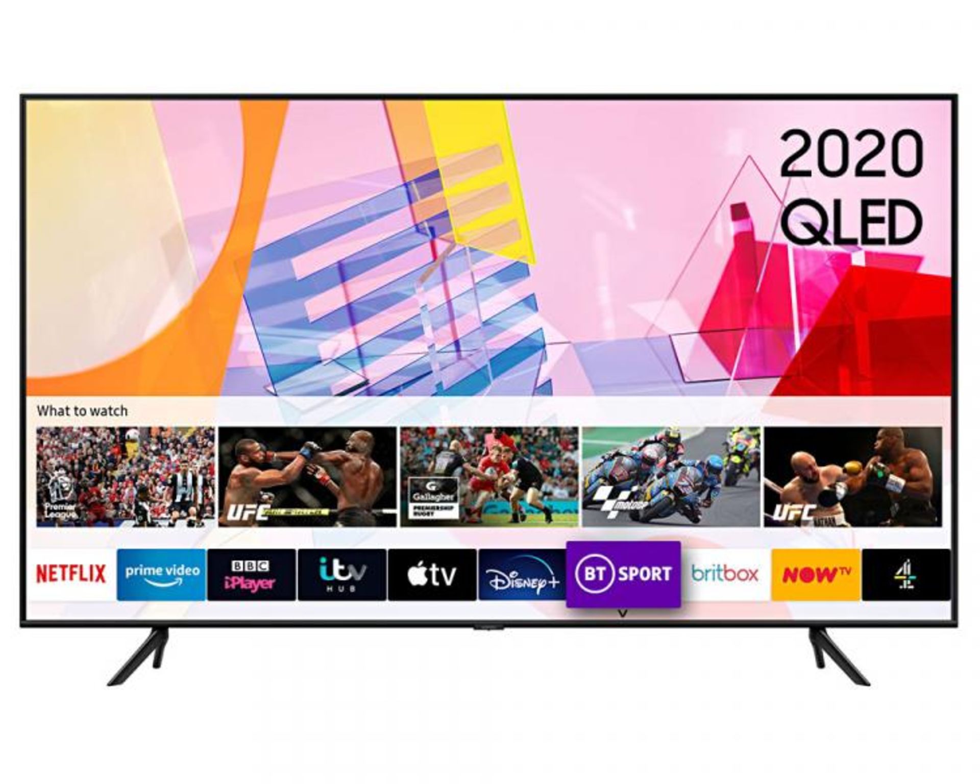 1 BOXED 65" SAMSUNG QE65Q60TAU CRYSTAL 4K QUANTUM HDR SMART QLED TV WITH REMOTE RRP Â£999 (