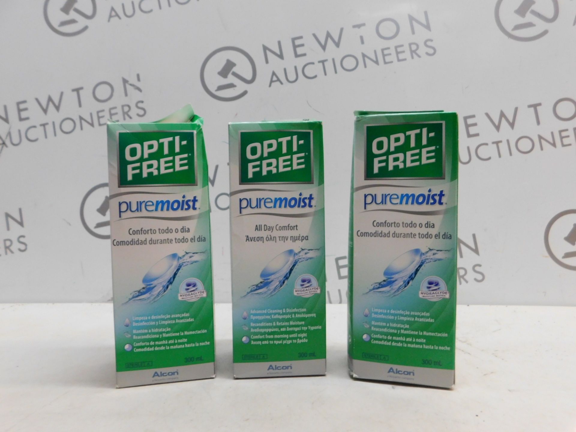 1 SET OF 3 BOXED OPTI-FREE PUREMOIST ALL DAY COMFORT CLEANING AND DISINFECTING SOLUTION - 3 x