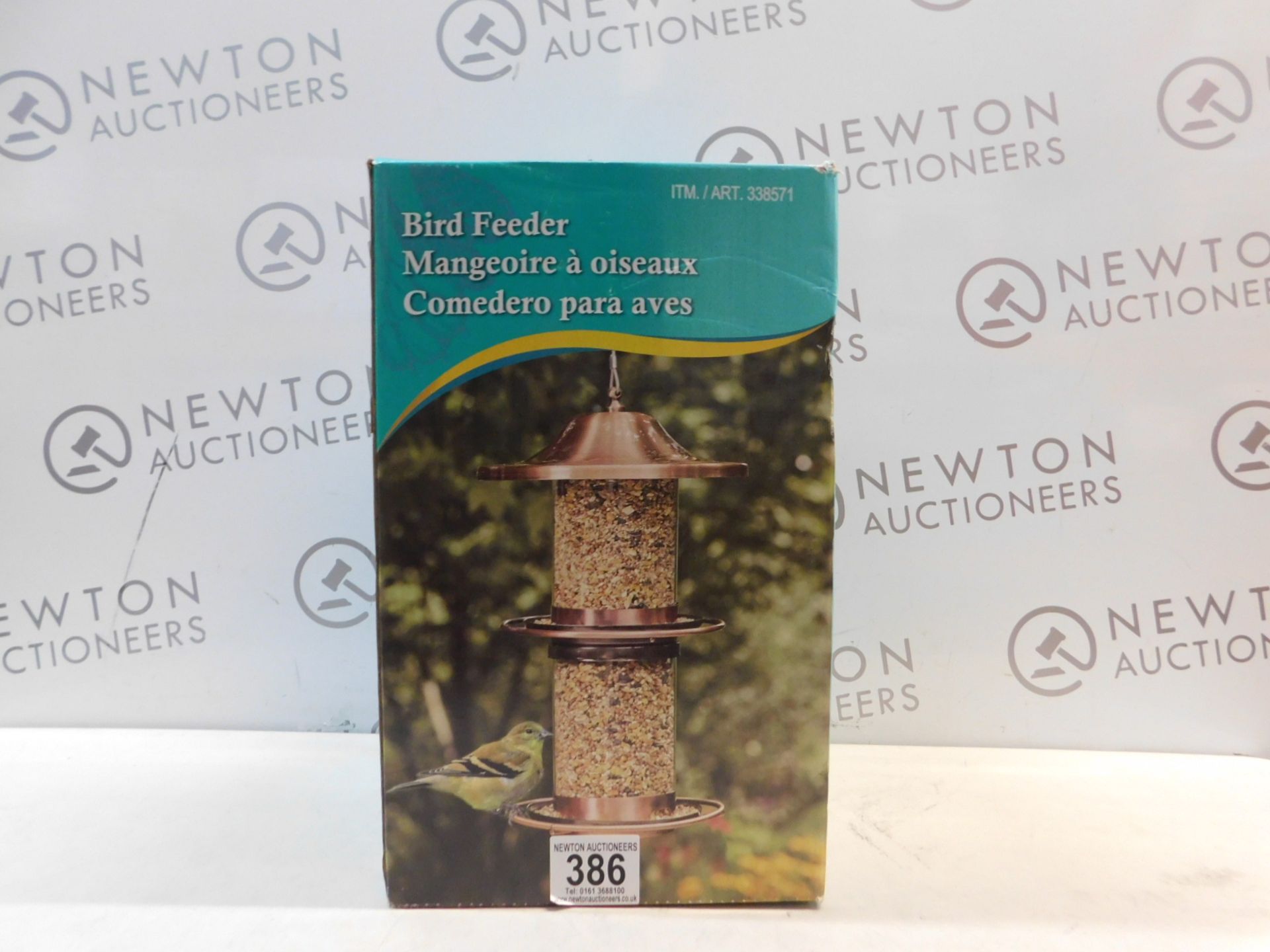 1 BOXED COPPER PLATED & GLASS BIRD FEEDER RRP Â£39