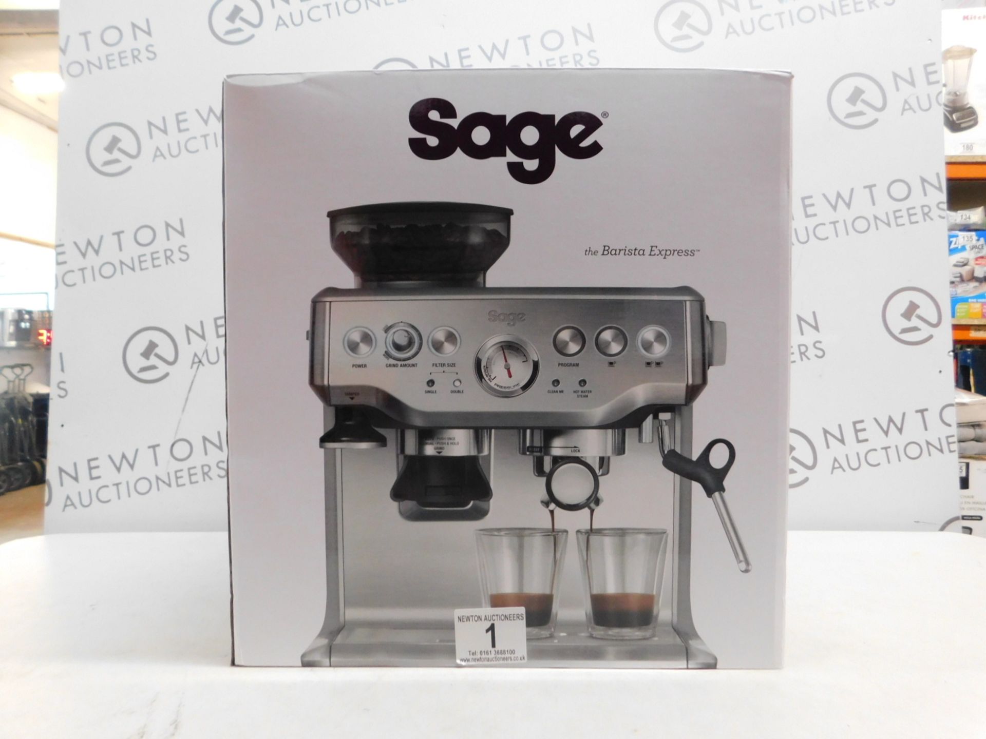 1 BOXED SAGE BARISTA EXPRESS BES875UK BEAN TO CUP COFFEE MACHINE RRP Â£599 (LIKE NEW)