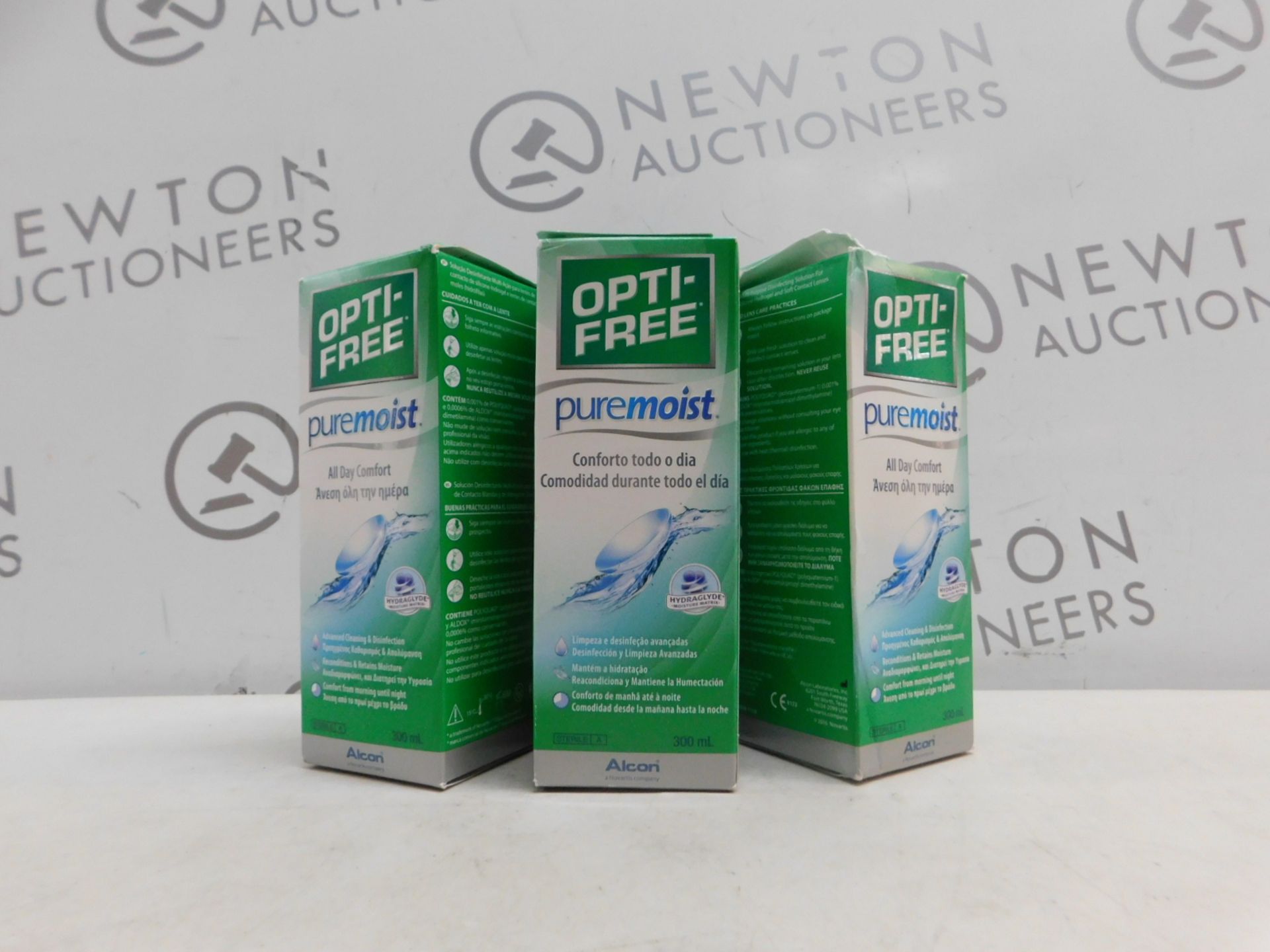 1 SET OF 3 BOXED OPTI-FREE PUREMOIST ALL DAY COMFORT CLEANING AND DISINFECTING SOLUTION - 3 x