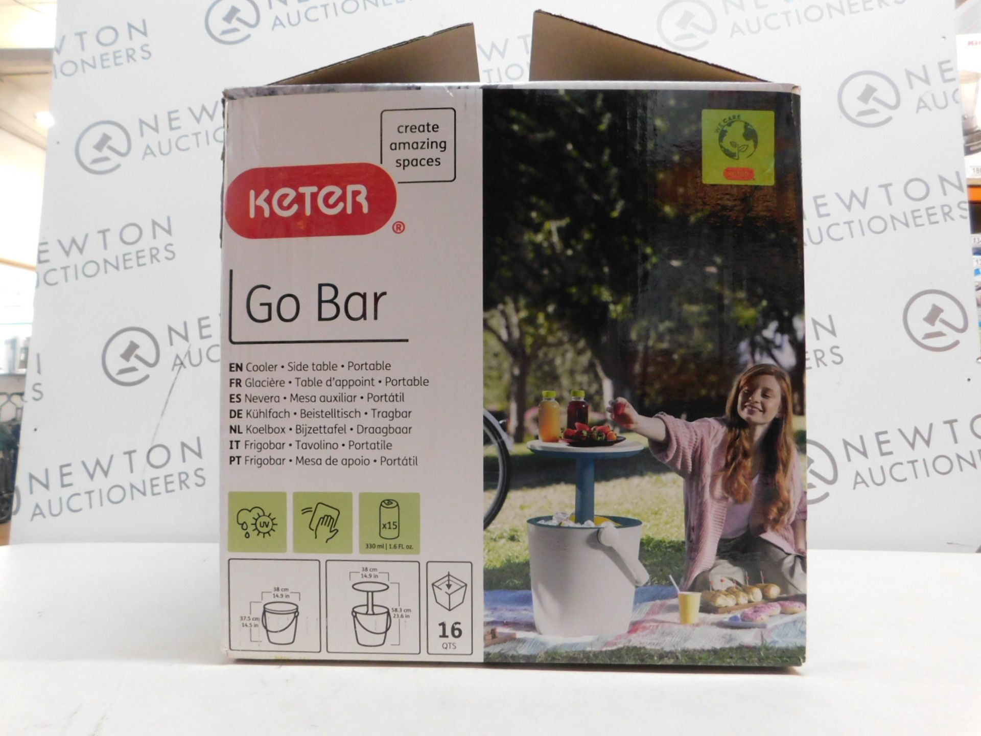 1 BOXED KETER GO BAR COOL BAR & PORTABLE SIDE TABLE ICE BOX RRP Â£49.99