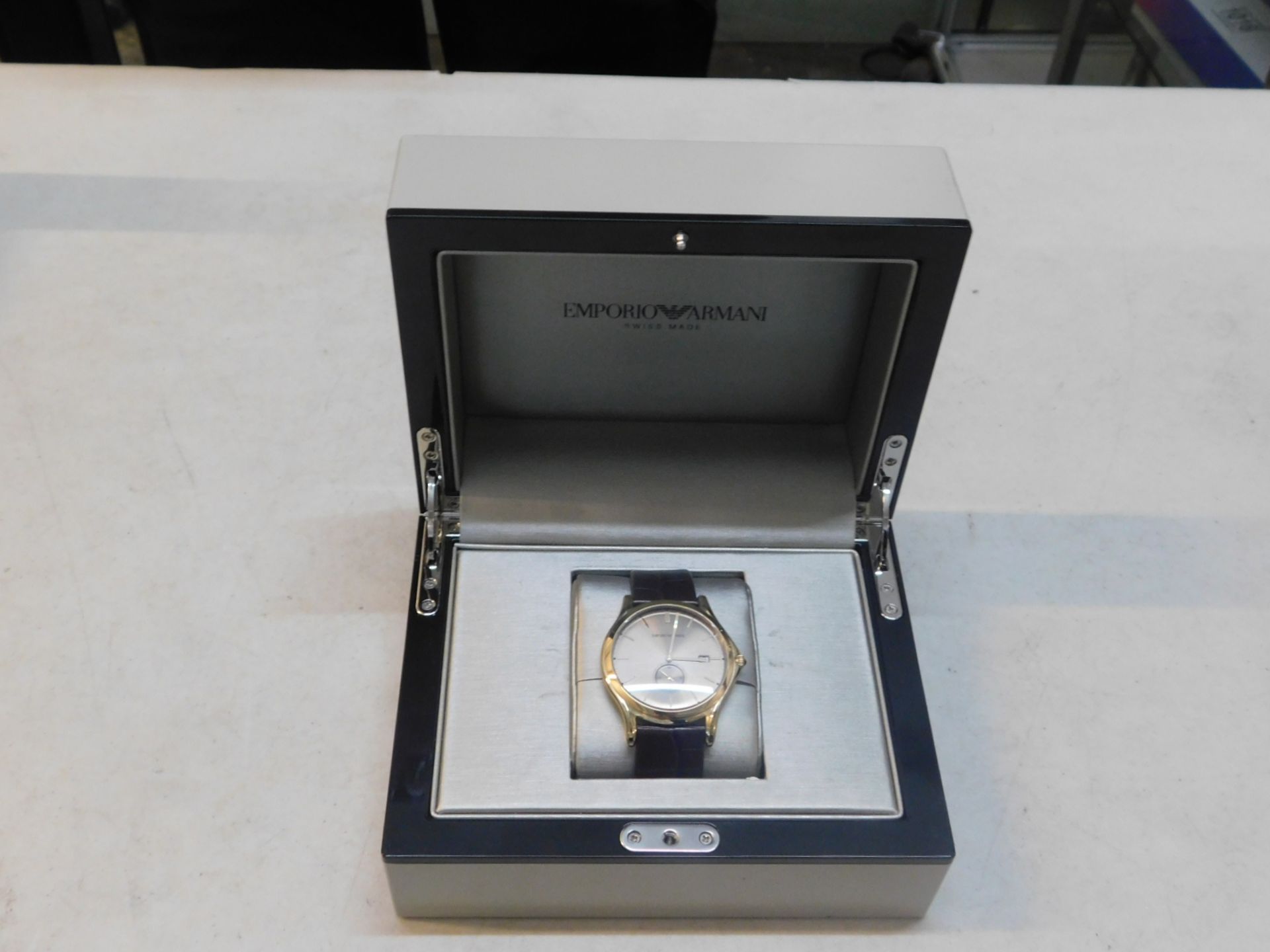 1 BOXED EMPORIO ARMANI SWISS MADE GOLD GENTS WATCH MODEL ARS1004 RRP Â£600