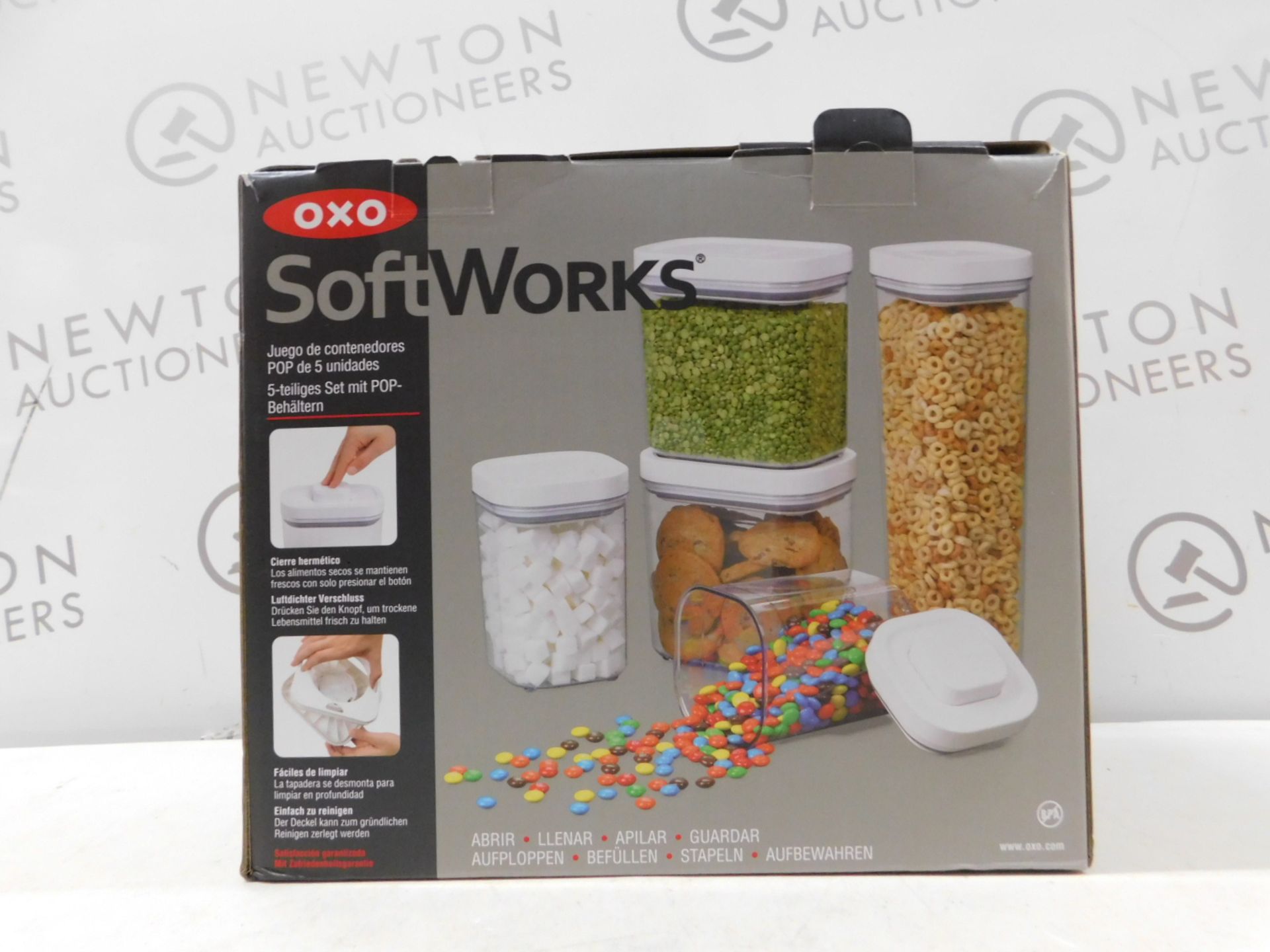 1 BOXED OXO SOFT WORKS 5PC FOOD STORAGE POP CONTAINER SET RRP Â£64.99