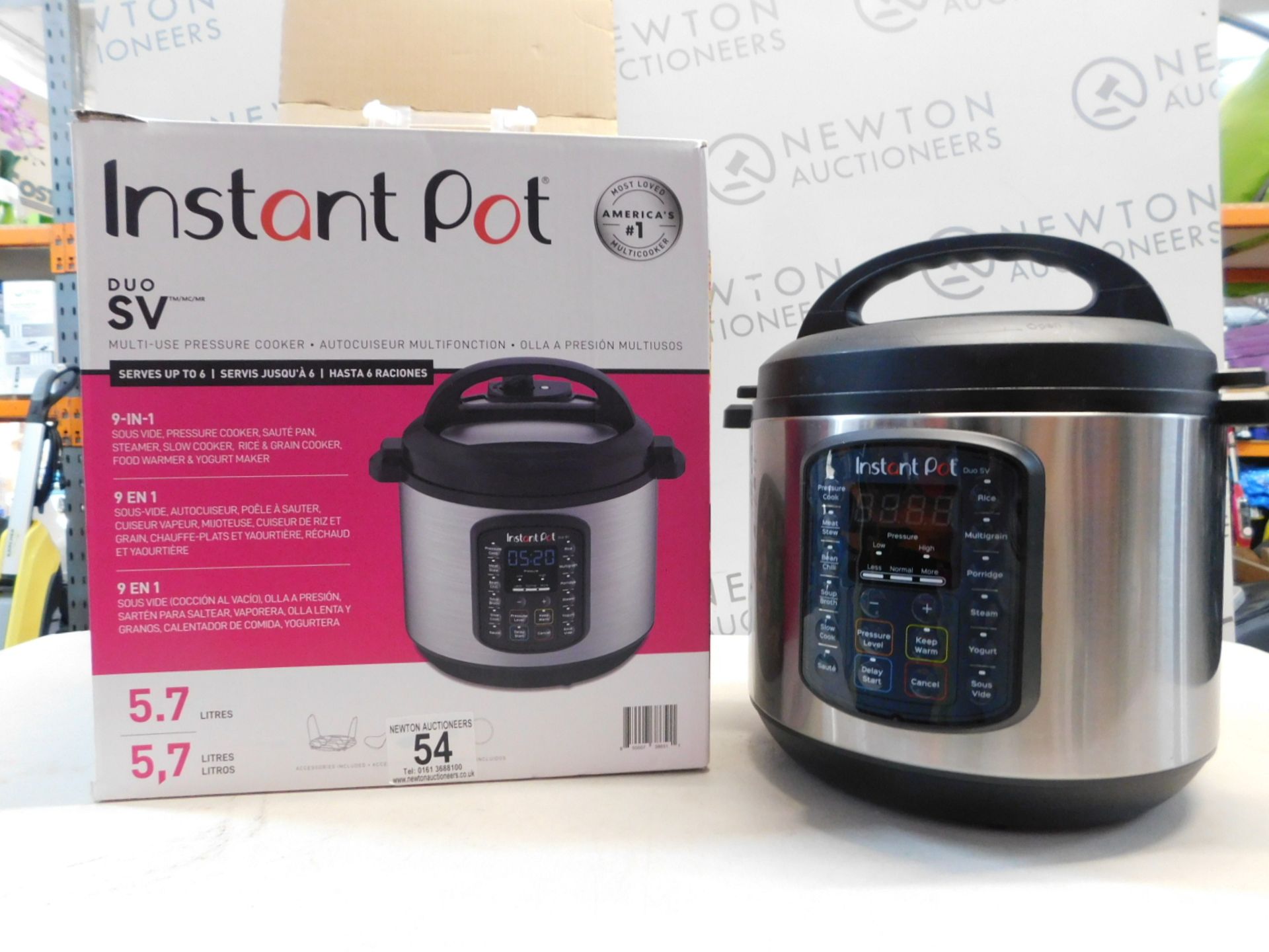 1 BOXED INSTANT POT DUO SV 9 IN 1 ELECTRIC PRESSURE COOKER 5.7L RRP Â£115