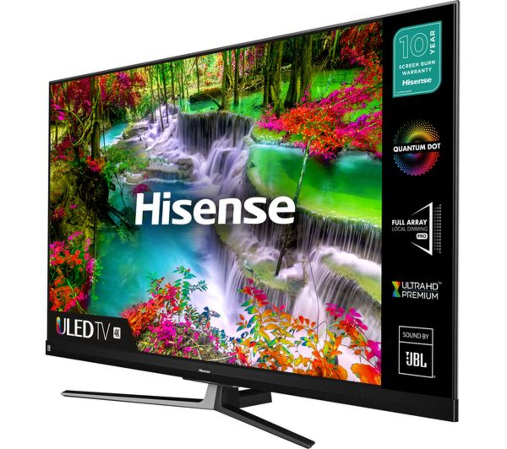 1 BOXED HISENSE 55U8QFTUK 55" SMART 4K ULTRA HD HDR QLED TV WITH AMAZON ALEXA WITH STAND AND