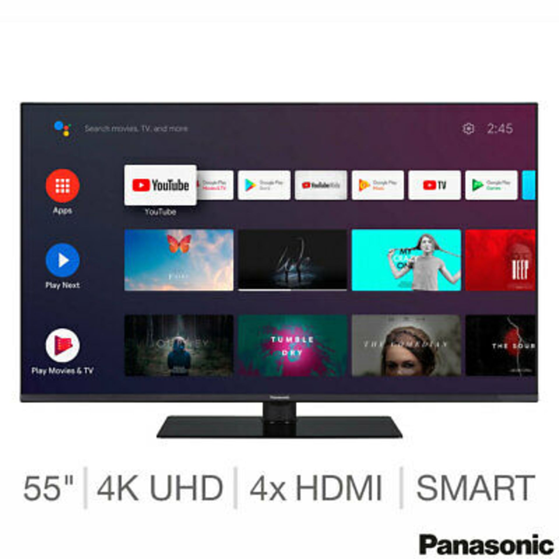 1 BOXED PANASONIC TX-55HX700BZ 55 INCH 4K ULTRA HD SMART ANDROID TV WITH STAND AND REMOTE RRP Â£499