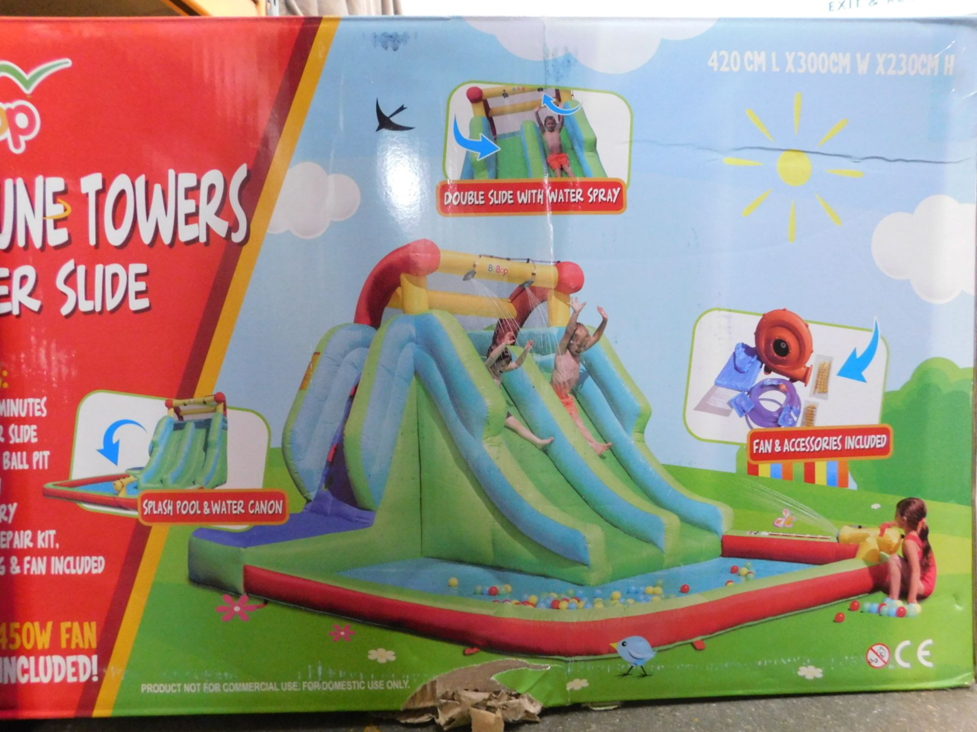 1 BOXED BEBOP NEPTUN TOWER WATER SLIDE (L 420 X W 300 X H 230 CM) RRP Â£499