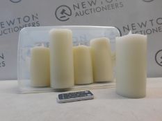 1 SET OF 5 COLOUR CHANGING LED WAX CANDLES WITH REMOTE CONTROL RRP Â£27.99