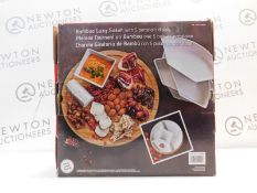 1 BOXED OVER AND BACK 5 PORCELIN DISHES AND 1 BAMBOO LAZY SUSAN RRP Â£29