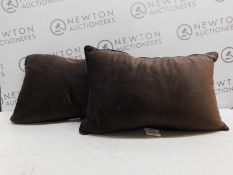 2 ARLEE HOME FASHIONS RECTANGLE VELVET LUXURIOUS BROWN REST SUPPORT CUSHIONS RRP Â£12.99