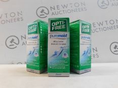1 SET OF 3 BOXED OPTI-FREE PUREMOIST ALL DAY COMFORT CLEANING AND DISINFECTING SOLUTION - 3 x