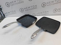 1 STARFRIT THE ROCK GRILL PAN & GRIDDLE SET RRP Â£64.99