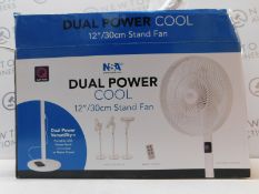 1 BOXED NSA DUAL POWER 12" STAND FAN SFDC-30128RC RRP Â£99