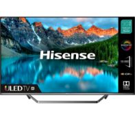 1 BOXED HISENSE 65U7QFTUK 65" SMART 4K ULTRA HD HDR QLED TV WITH AMAZON ALEXA WITH STAND AND