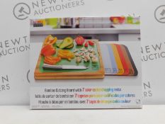 1 BOXED SEVILLE CLASSICS BAMBOO CHOPPING BOARD WITH 7 (APPROX) COLOUR-CODED MATS RRP Â£29.99