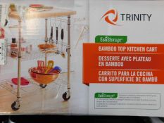 1 BOXED TRINITY ECOSTORAGE BAMBOO KITCHEN CART RRP Â£149