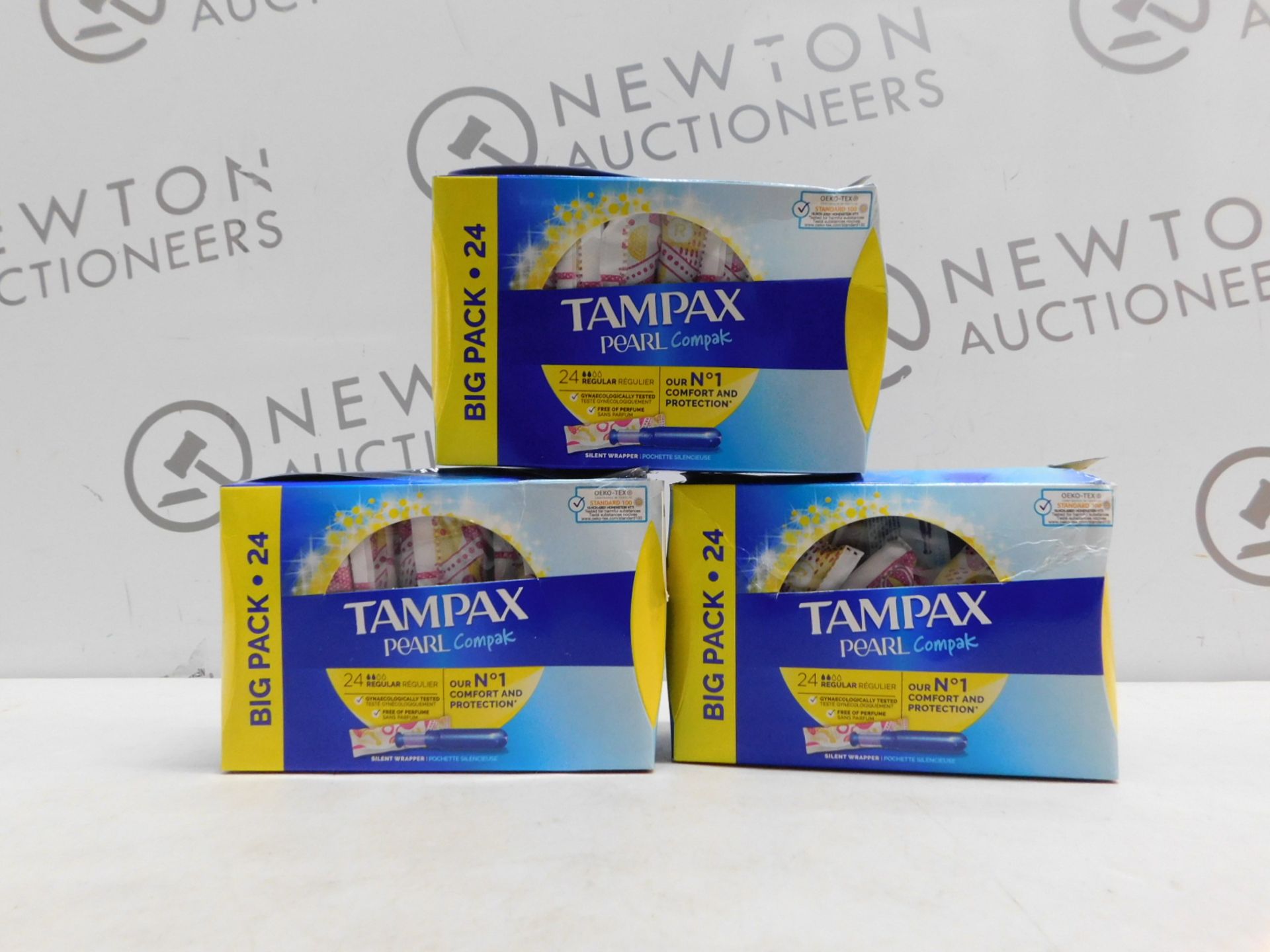 1 SET OF 3 BOXED TAMPAX PEARL COMPAK REGULAR APPLICATOR TAMPONS RRP Â£19