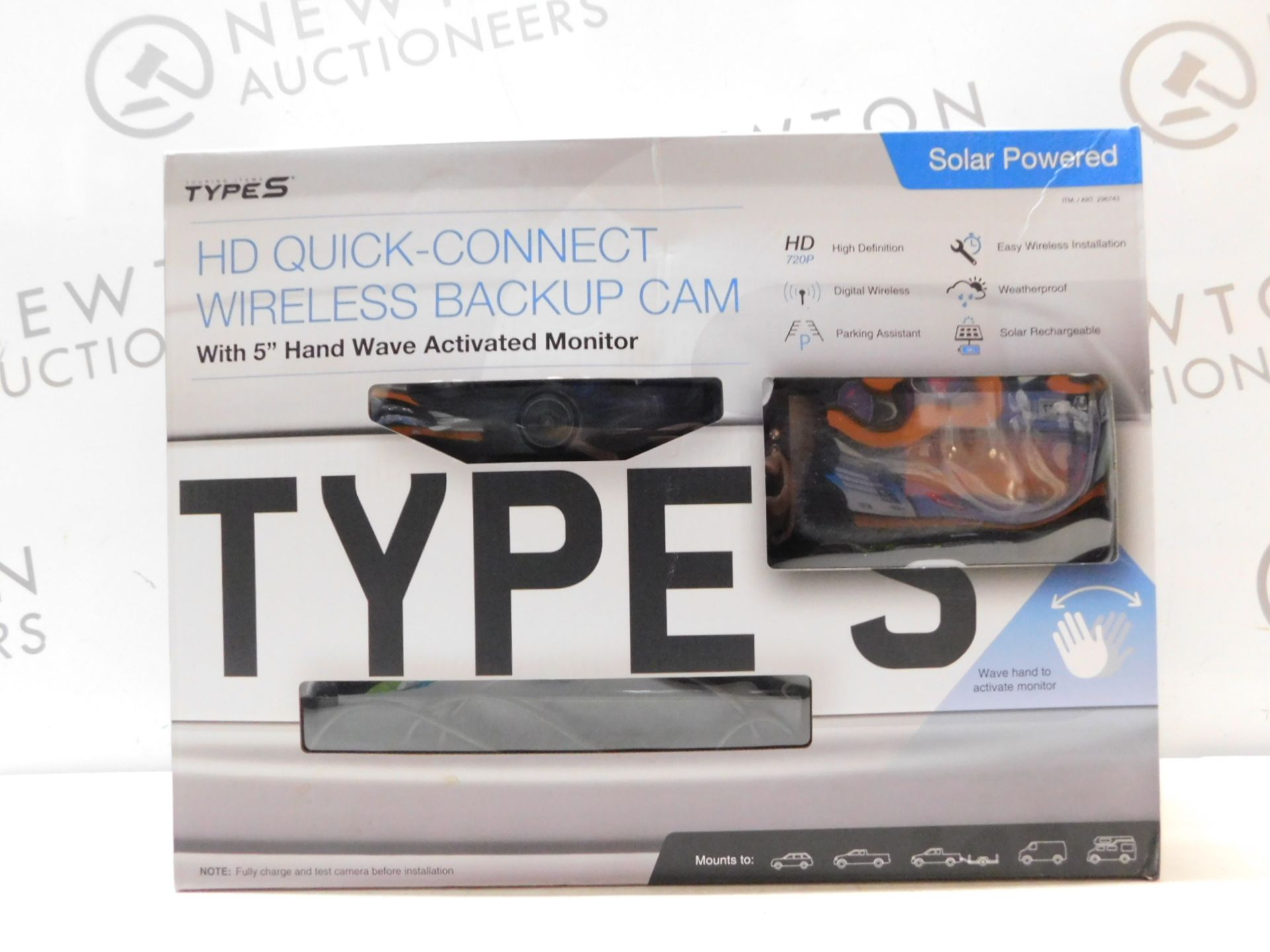 1 BOXED TYPE S SOLAR POWERED HD QUICK-CONNECT WIRELESS REVERSE PARKING CAMERA RRP Â£149