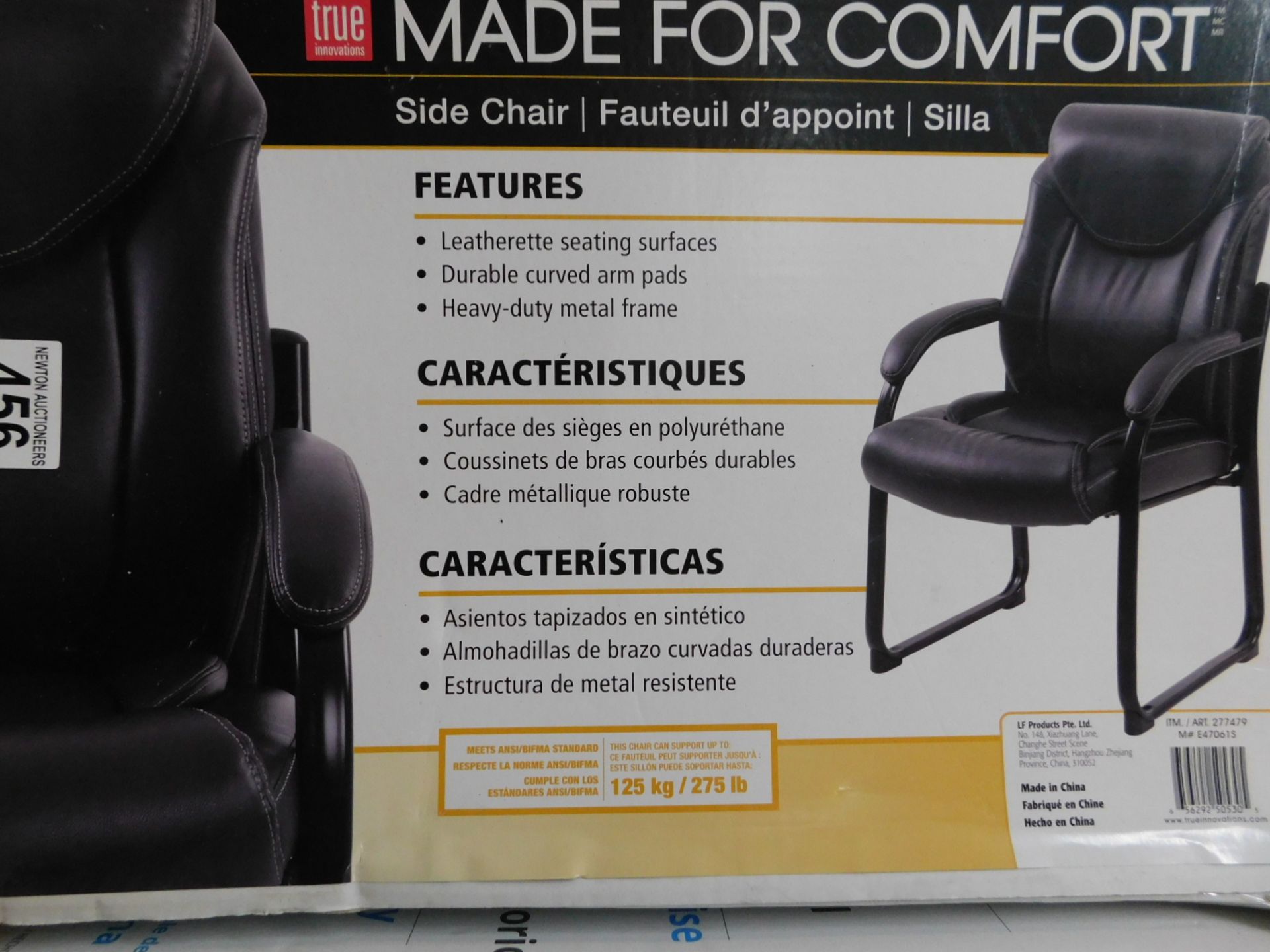 1 BOXED TRUE INNOVATIONS BLACK BONDED LEATHER OFFICE GUEST CHAIR RRP Â£119.99
