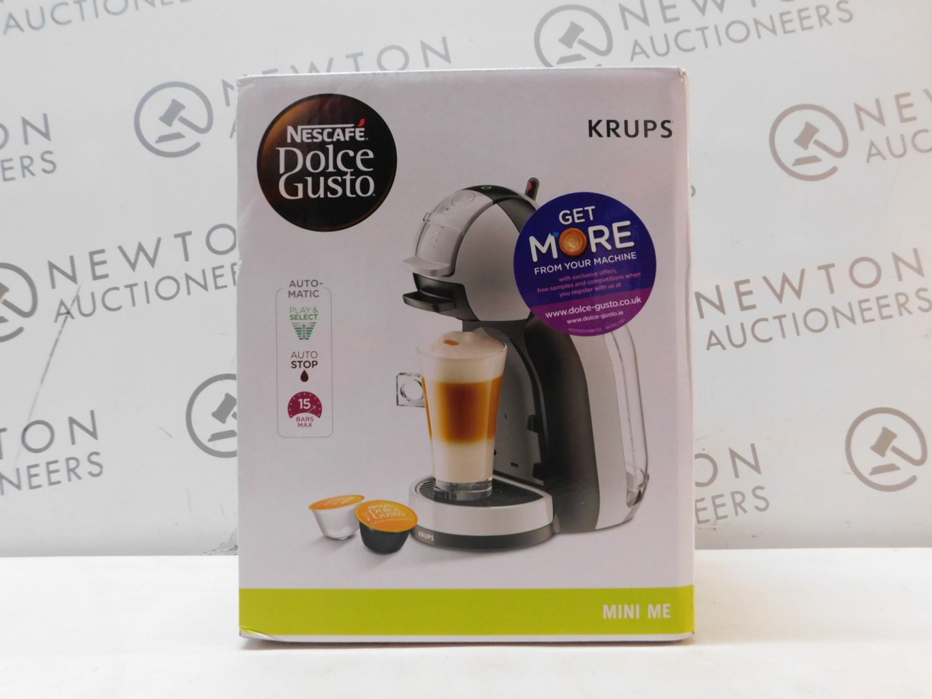 1 BOXED NESCAFE DOLCE GUSTO AUTOMATIC COFFEE POD MACHINE BY KRUPS RRP Â£114.99 (POWERS ON)