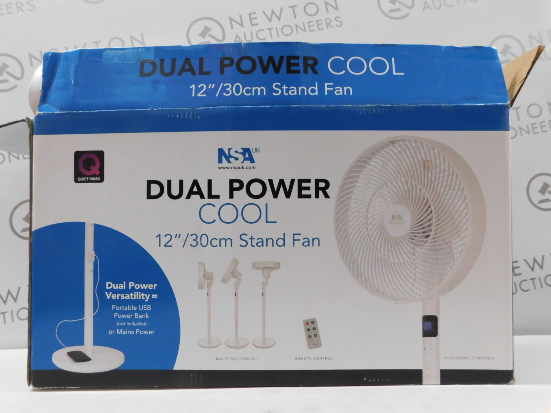 1 BOXED NSA DUAL POWER 12" STAND FAN SFDC-30128RC RRP Â£99