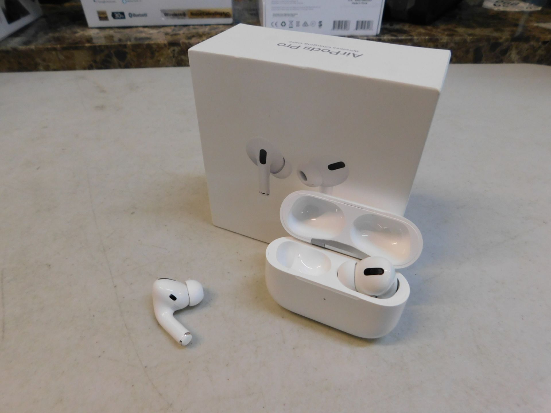 1 BOXED PAIR OF APPLE AIRPODS PRO BLUETOOTH EARPHONES WITH WIRELESS CHARGING CASE RRP Â£249.99 (