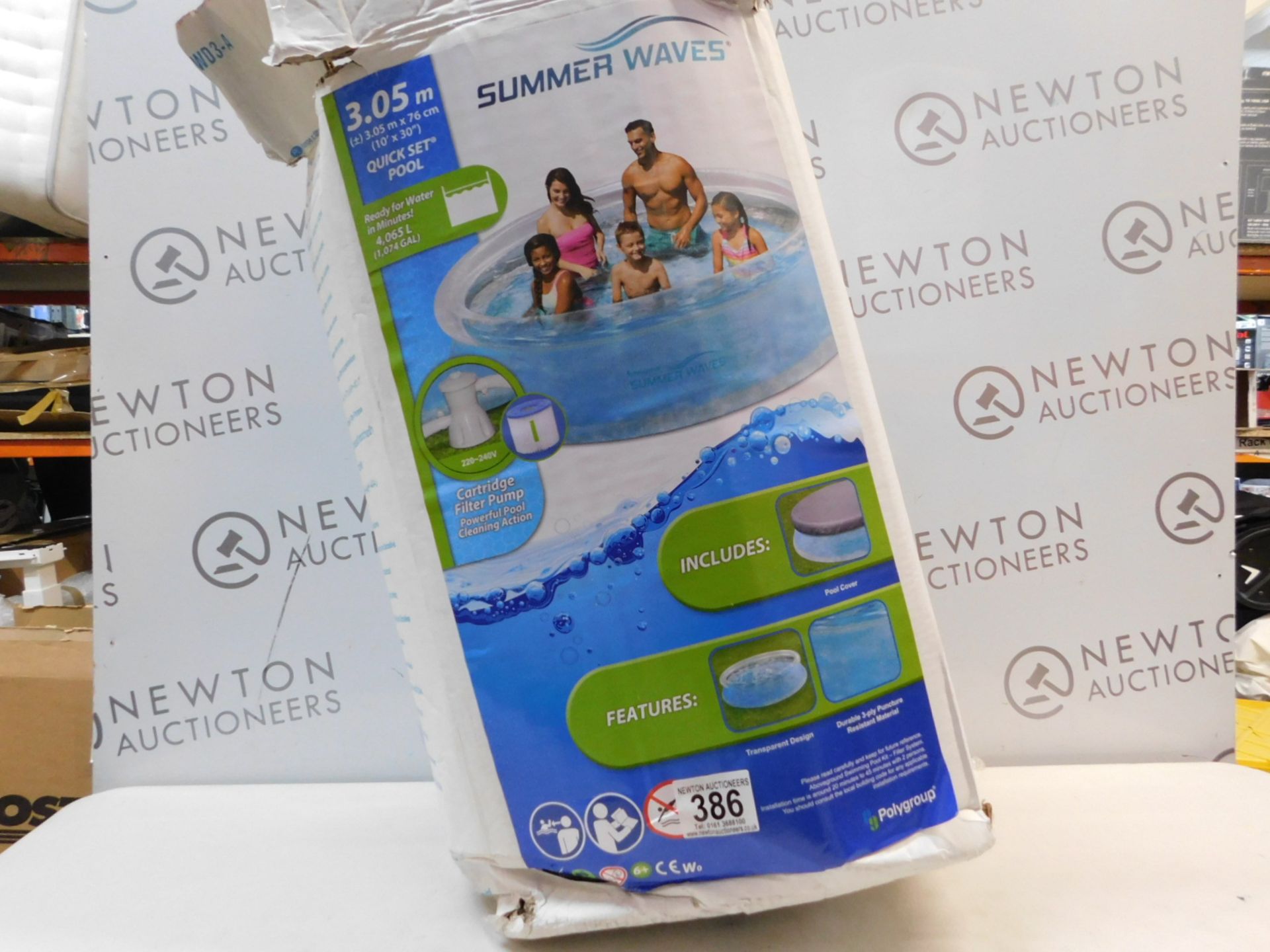 1 BOXED POLYGROUP SUMMER WAVES 3.05Mx76CM SWIMMING POOL SET RRP Â£64.99