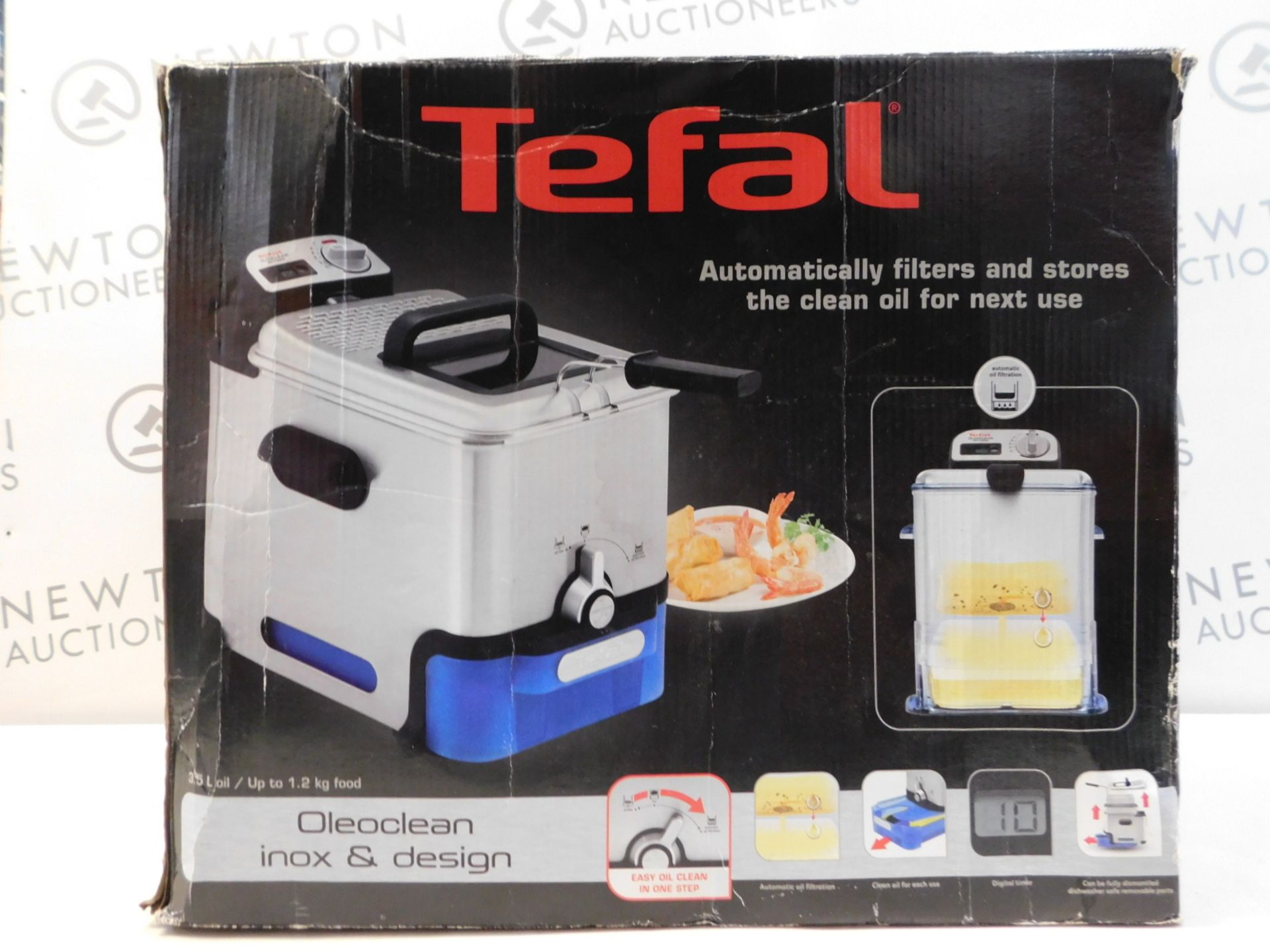 1 BOXED TEFAL FR8040 OLEOCLEAN PRO INOX & DESIGN DEEP FRYER RRP Â£129.99