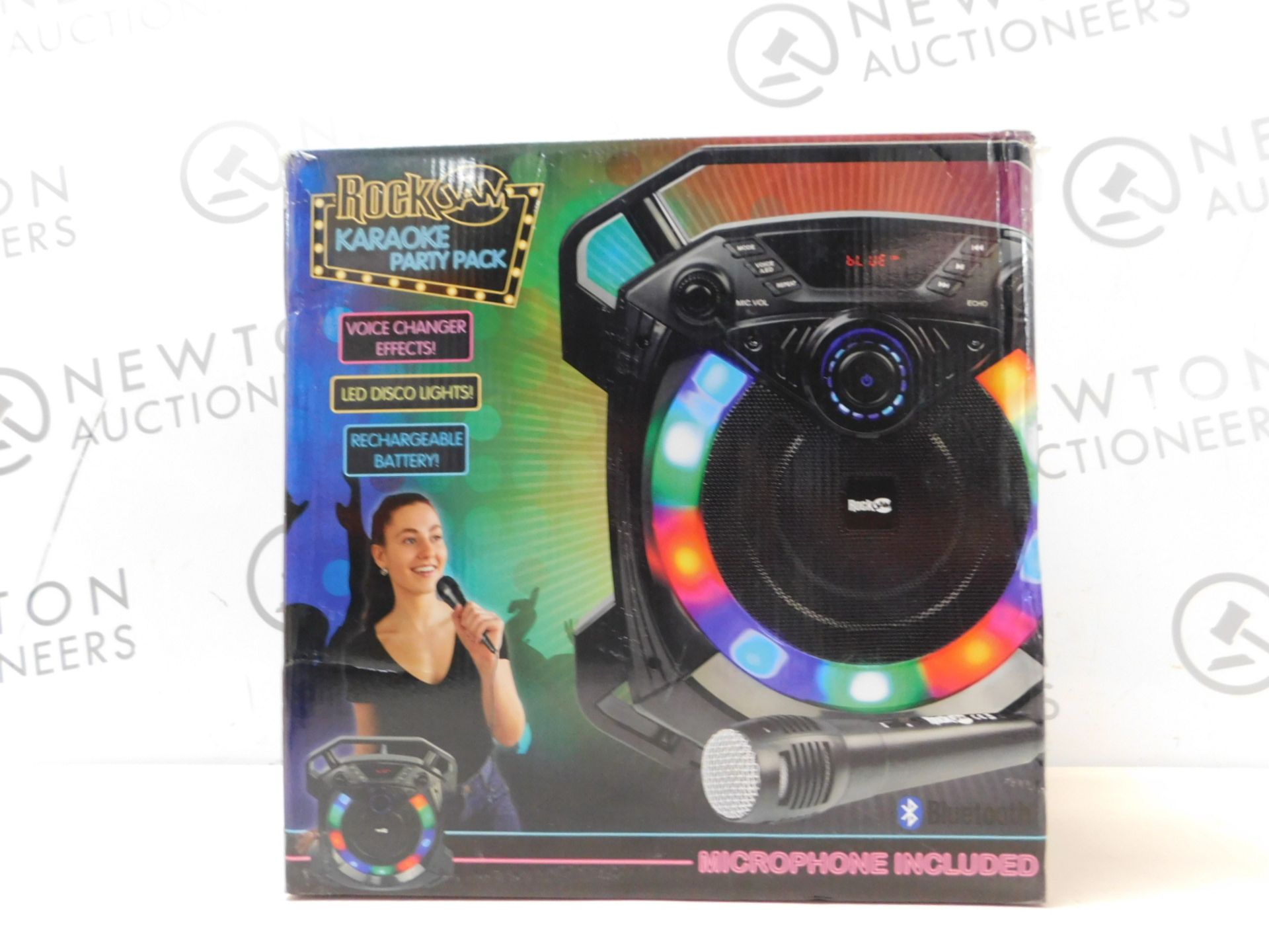 1 BOXED ROCKJAM GO LIGHTSHOW BLUETOOTH RECHARGEABLE KAROAKE SPEAKER RRP Â£64.99