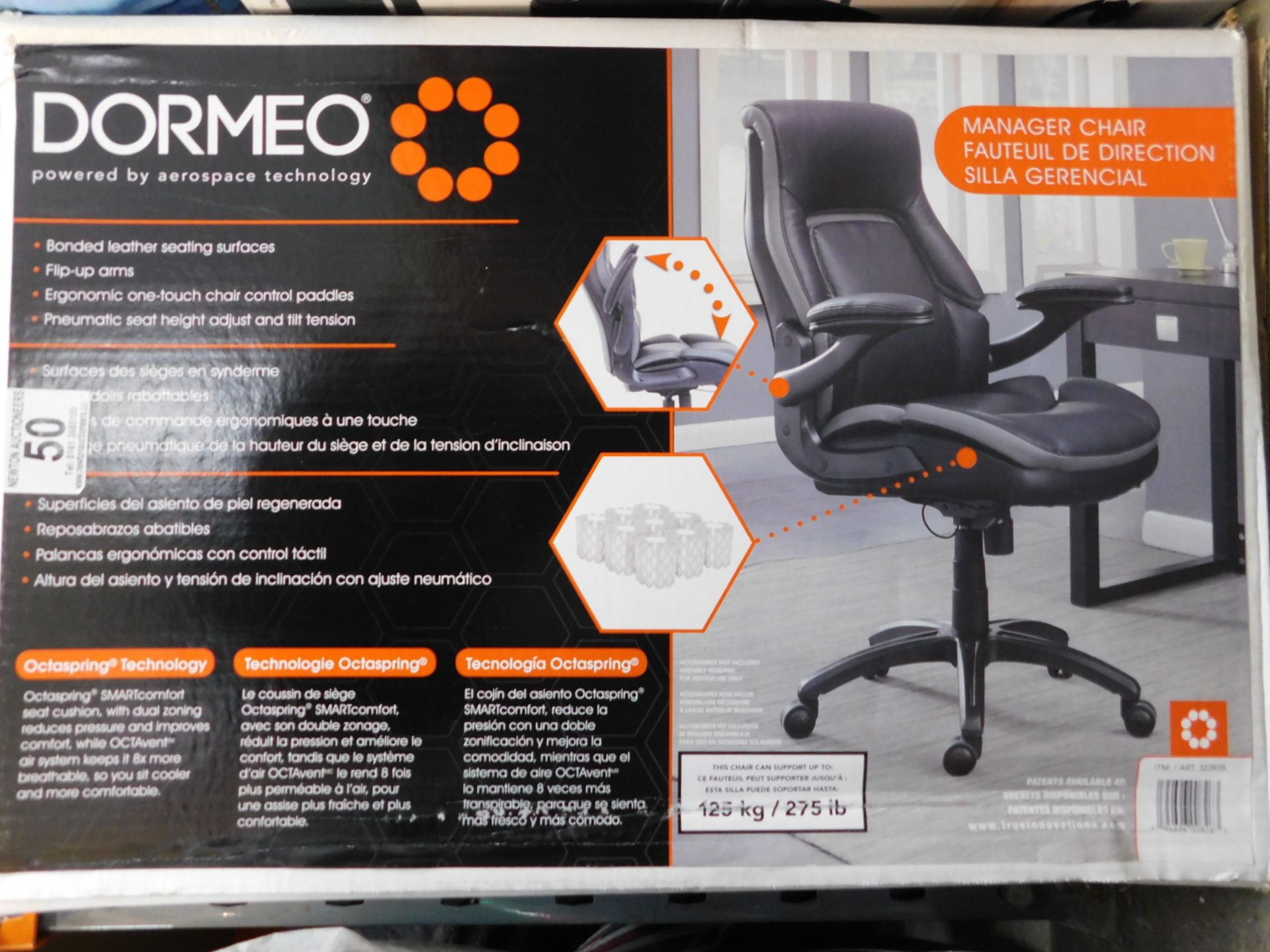 1 BOXED DORMEO OCTASPRING TECHNOLOGY TRUE INNOVATIONS MANAGER'S OFFICE CHAIR RRP Â£199