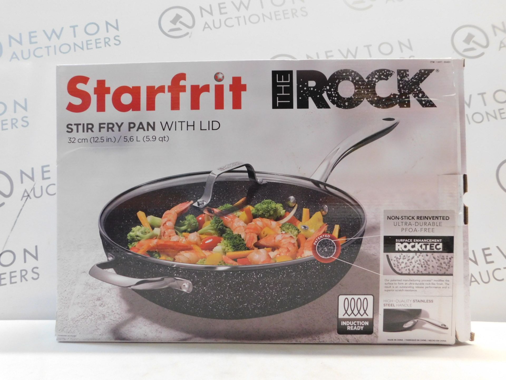 1 BOXED STARFRIT THE ROCK 32C STIR FY PAN WITH LID RRP Â£69.99