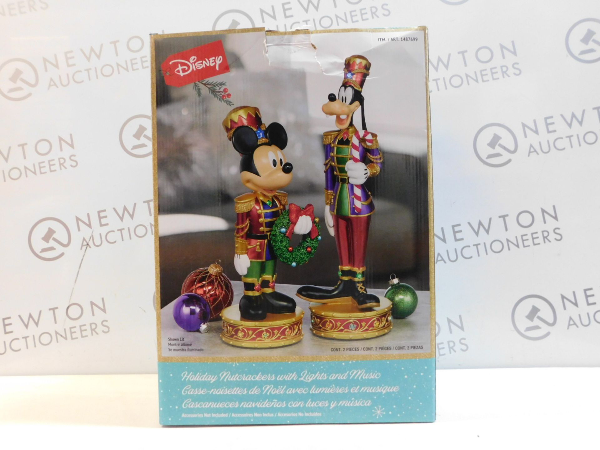 1 BOXED DISNEY 15.1 INCHES (38.5CM) CHRISTMAS MICKEY & GOOFY NUTCRACKERS RRP Â£99