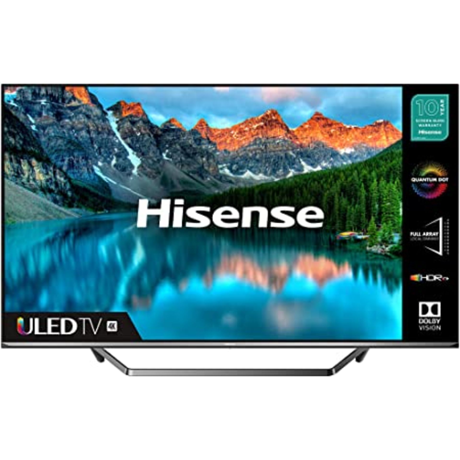 1 BOXED HISENSE 55U7QFTUK 55â€ SMART 4K ULTRA HD HDR QLED TV WITH STAND AND REMOTE RRP Â£599 (