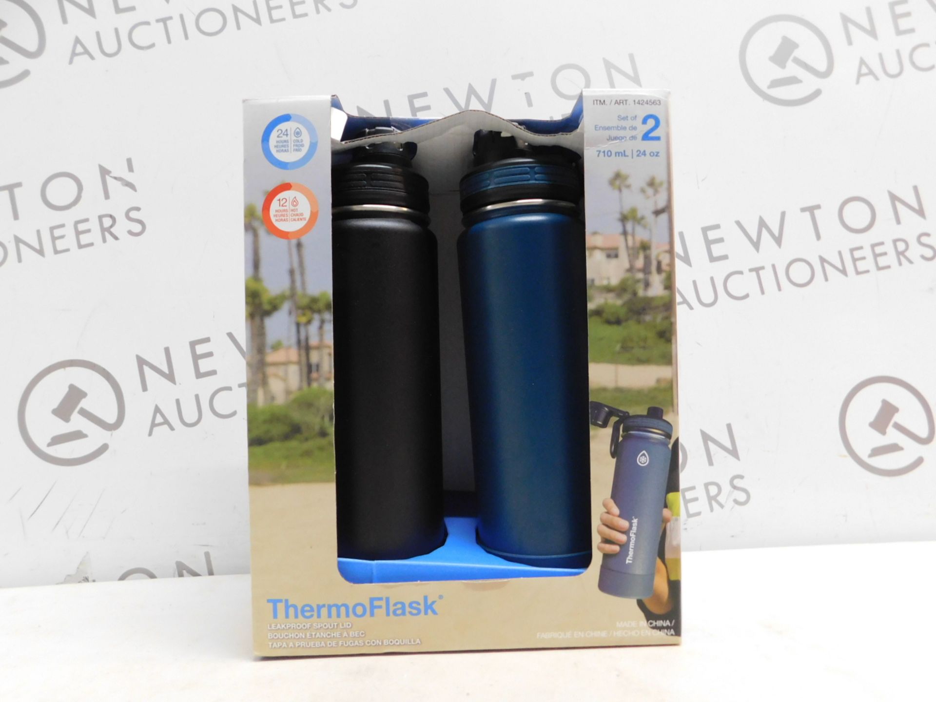 1 BOXED SET OF 2 THERMOFLASK INSULATED STAINLESS STEEL BOTTLES RRP Â£39.99