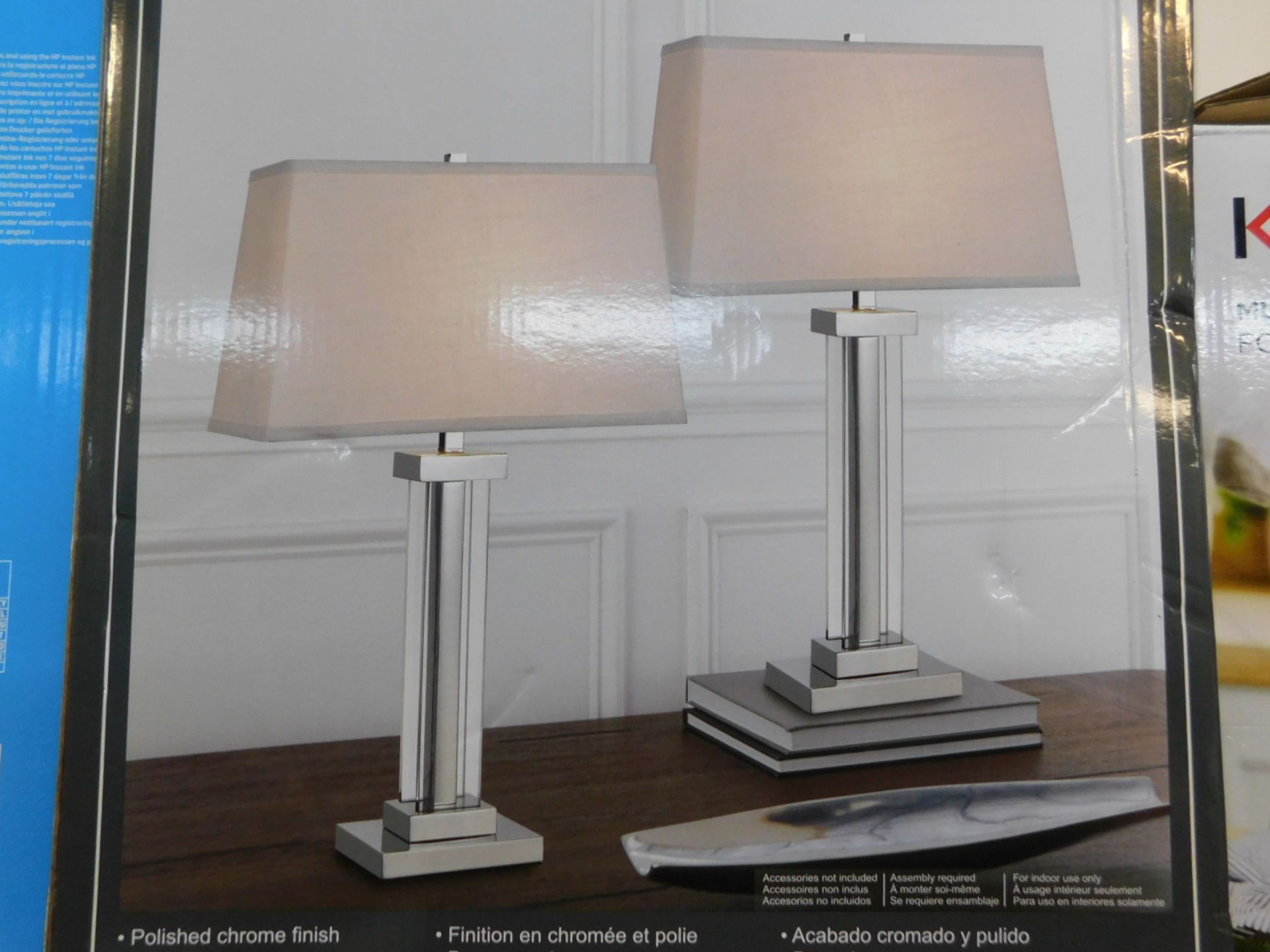 1 BOXED PAIR OF KATE CRYSTAL TABLE LAMPS RRP Â£79