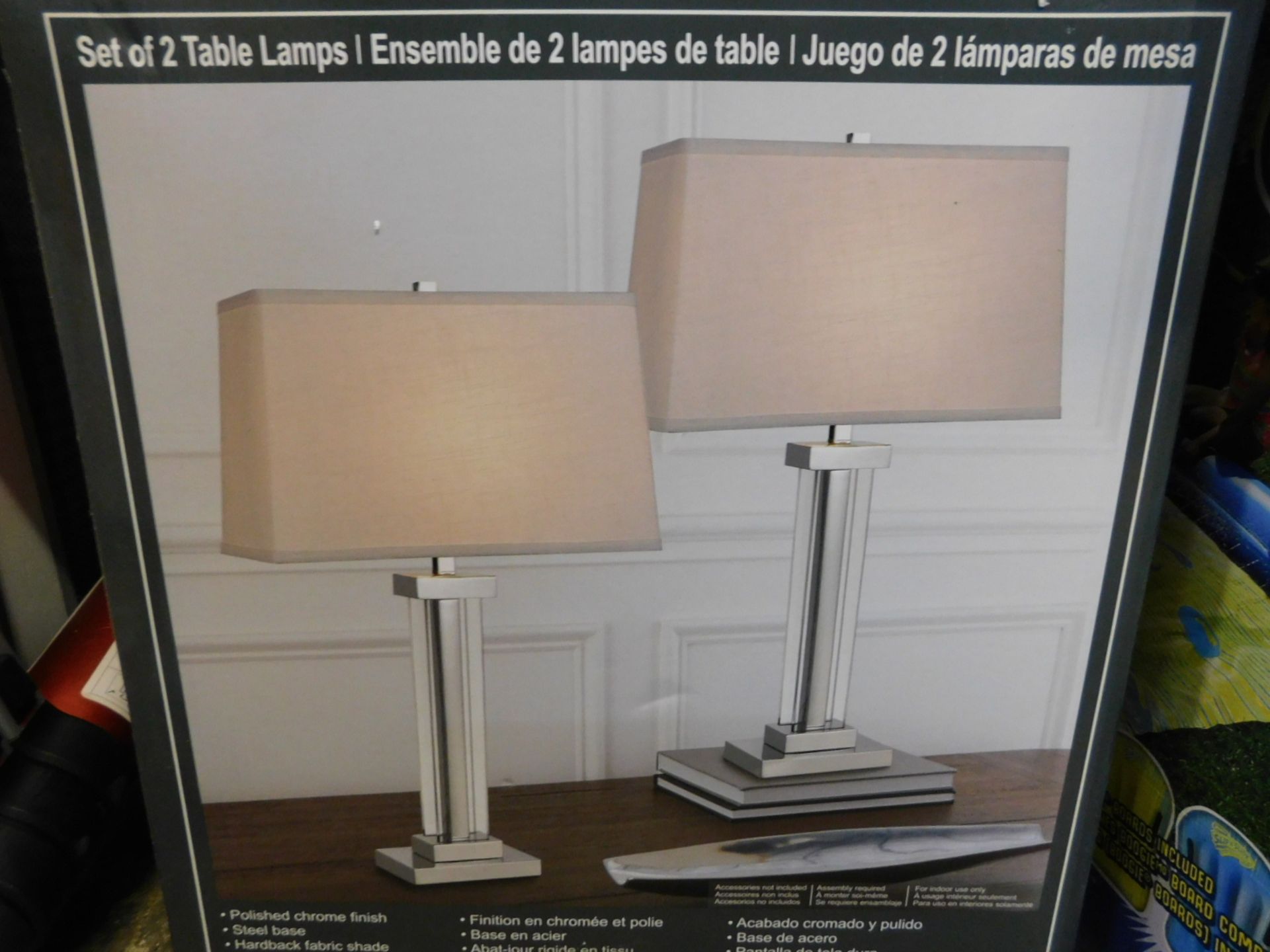 1 BOXED PAIR OF KATE CRYSTAL TABLE LAMPS RRP Â£79