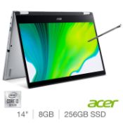 1 BOXED ACER SPIN 3, INTEL CORE I3, 8GB RAM, 256GB SSD, 14 INCH CONVERTIBLE 2 IN 1 LAPTOP, NX.