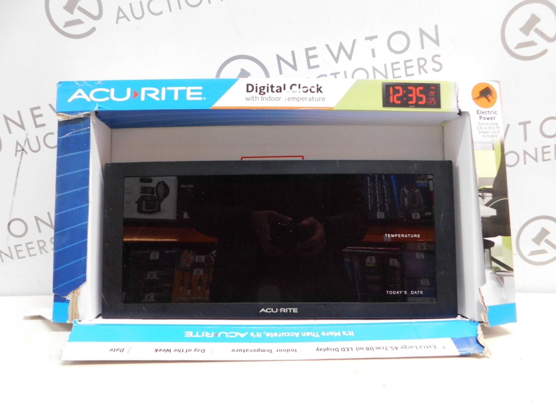 1 BOXED ACURITE DIGITAL CLOCK WITH INDOOR TEMPERATURE RRP Â£64.99