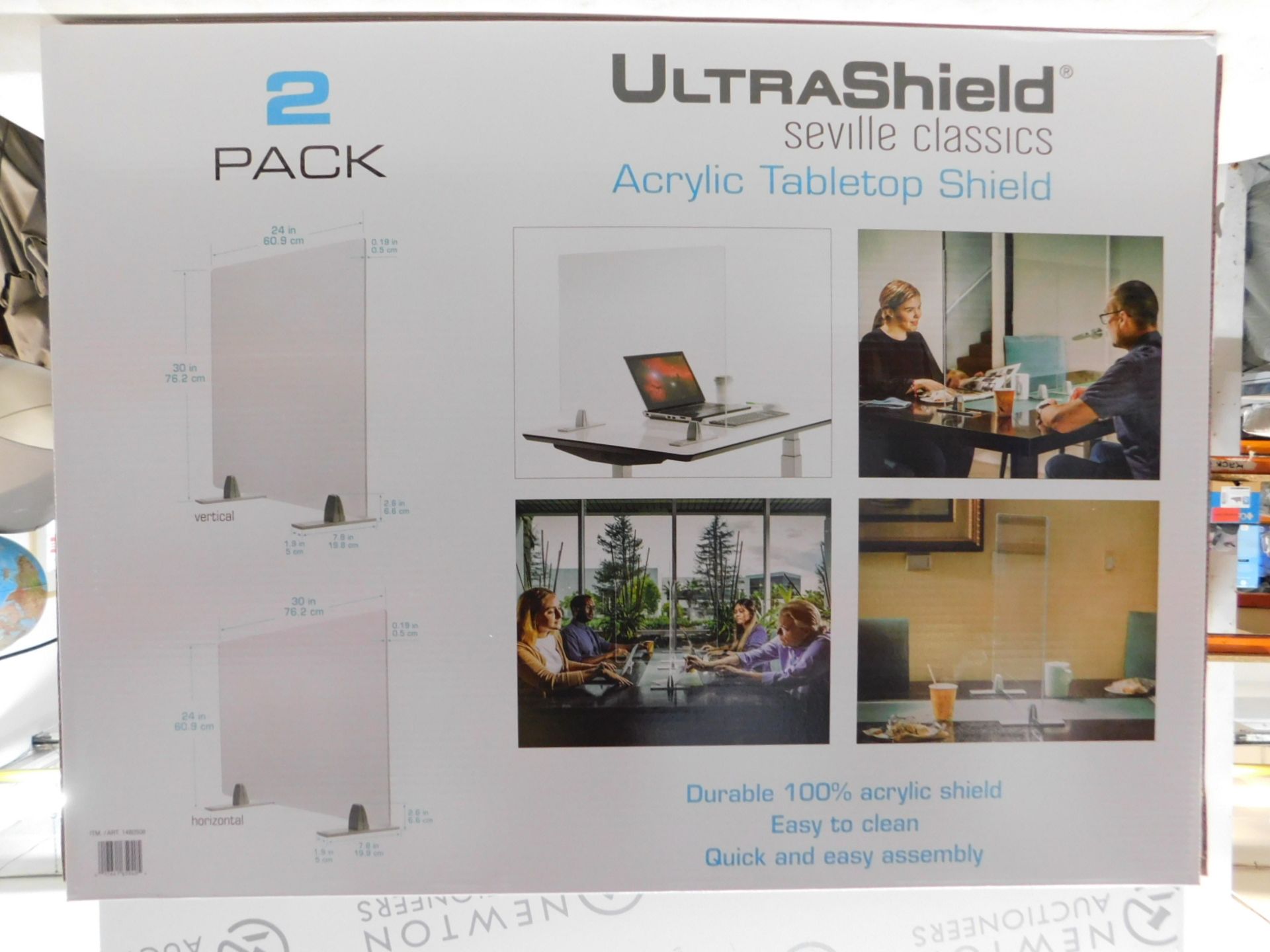 1 BRAND NEW BOXED SEVILLE CLASSICS ULTRASHIELD TABLE TOP SHIELD 2-PACK RRP Â£79.99