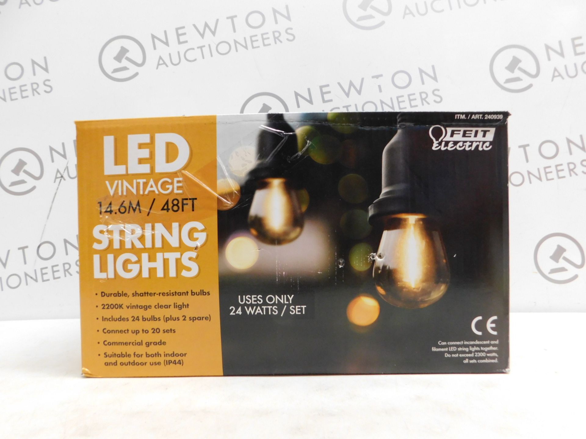 1 BOXED FEIT 48FT (14.6M) HEAVY DUTY VINTAGE LED WATERPROOF STRING LIGHTS RRP Â£89