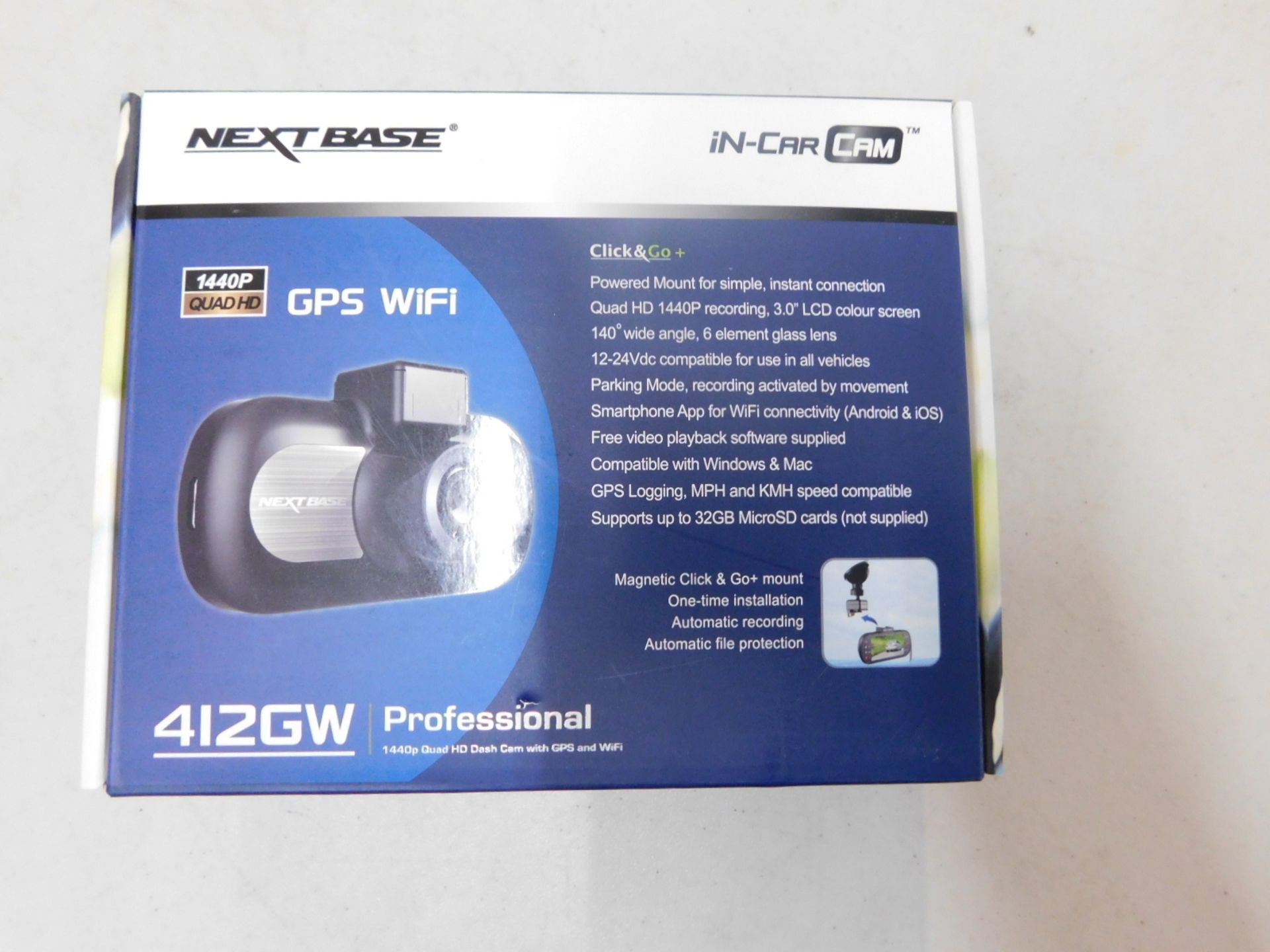 1 BOXED NEXT BASE 412GW PROFESSIONAL HIGH DEFINITION IN CAR CAM RRP Â£199.99
