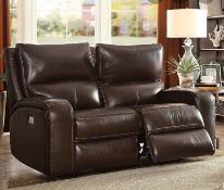 1 ZACH BROWN 2 SEATER LEATHER POWER RECLINER WITH USB PORT RRP Â£899 (PICTURES FOR ILLUSTRATION