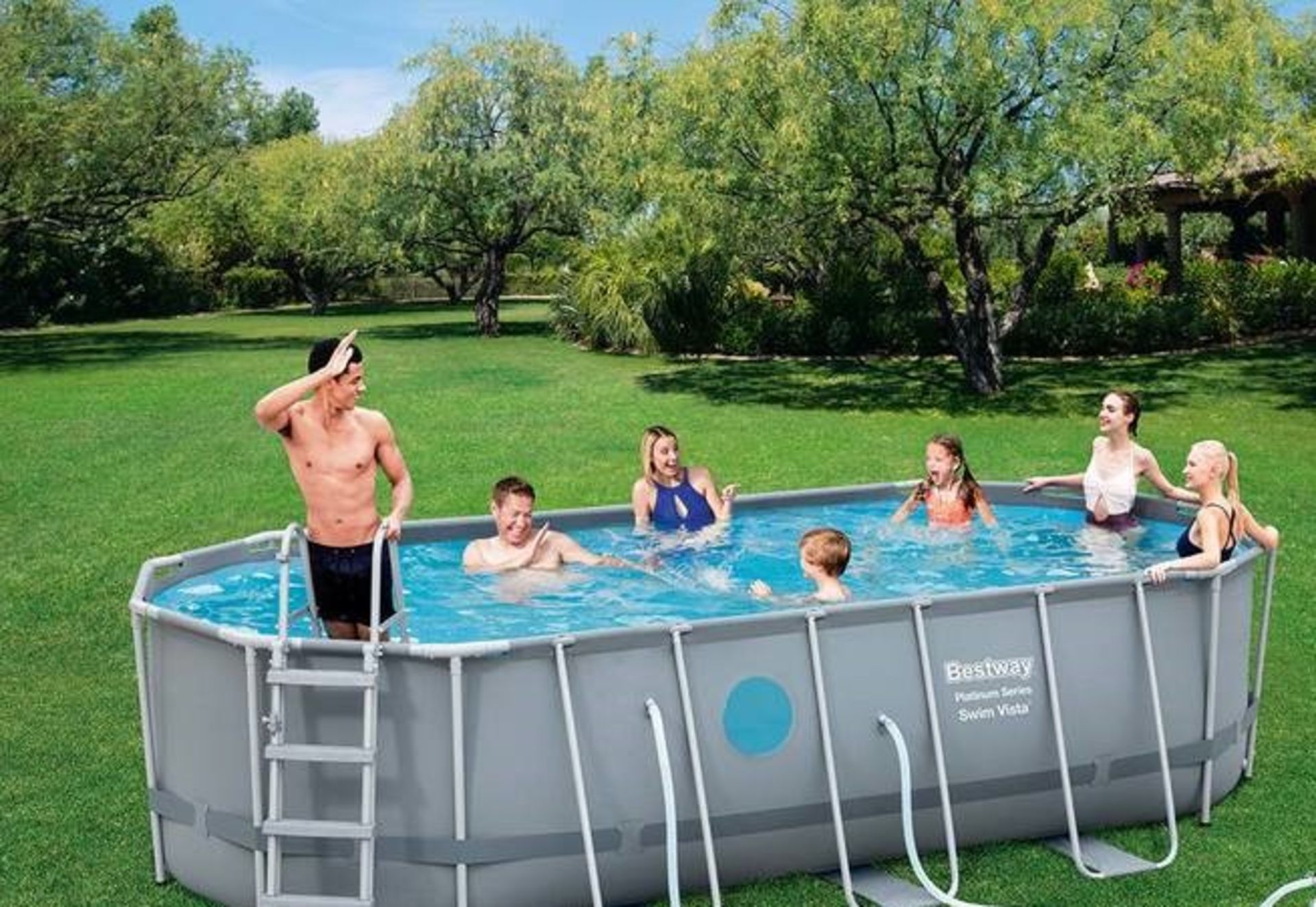 1 BESTWAT 18FT X 9FT STEEL OVAL FRAME POOL RRP Â£699 (GENERIC IMAGE GUIDE)